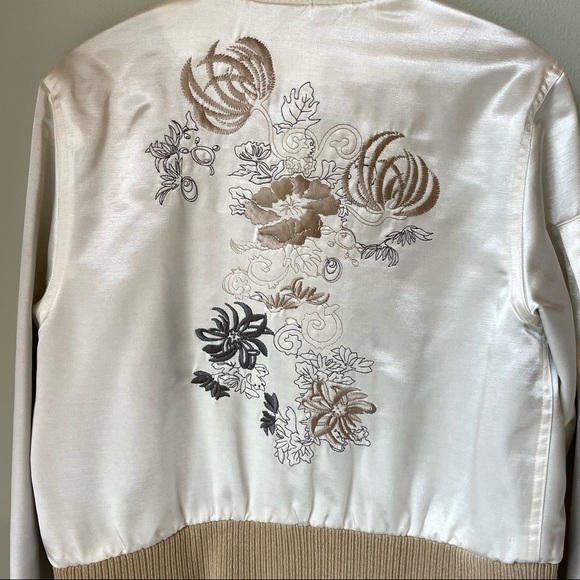 Embroidered bomber jacket, Twelfth Street by Cynthia Vincent | size small Petite - Picture 6 of 10